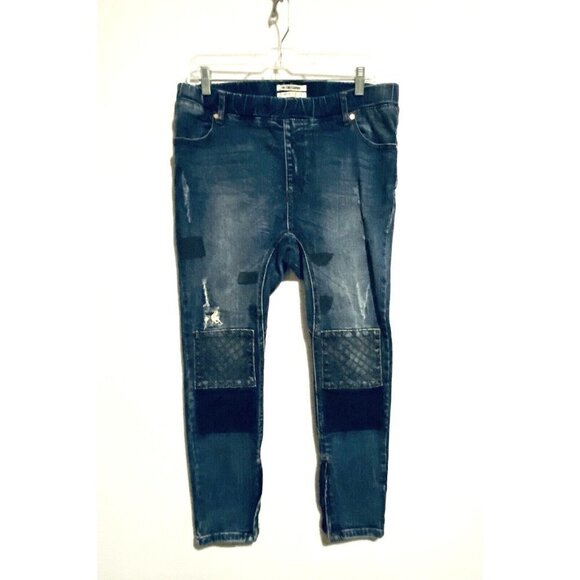 One X One Teaspoon Jeans Womens Medium Pull On Patchwork Distressed Boho - Picture 1 of 7